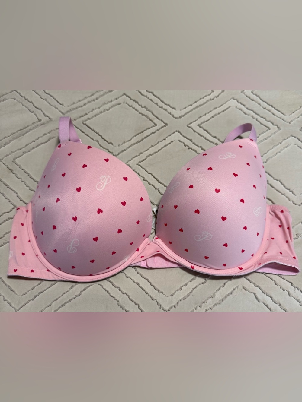 Victoria's Secret Pink Heart Print Push-Up Bra